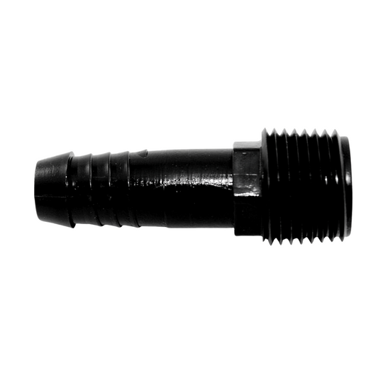 1/2" Straight Barb MPT Swing Riser, Black (Discontinued / Limited Stock)