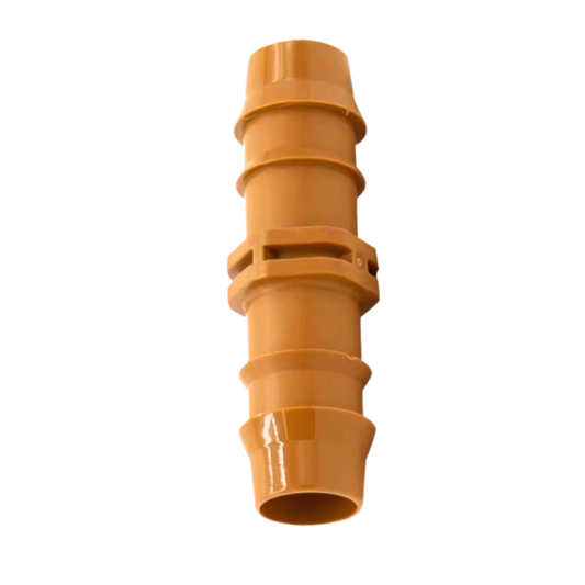 17MM Straight Barb Drip Coupling, Brown (Discontinued / Limited Stock)