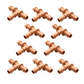 17MM Tee Barb Drip Coupling, Brown/Tan
