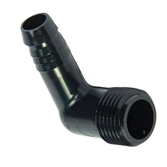 1/2" Elbow Barb MPT Swing Riser, Black (Discontinued / Limited Stock)