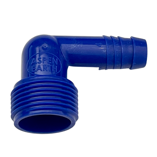 SOLD OUT! 3/4" Elbow Barb MPT Swing Riser Blue (Discontinued / Limited Stock)