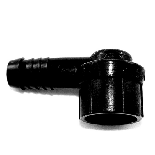 SOLD  OUT 1/2" Elbow Barb FIPT 90-degree Swing Riser, Black (Discontinued / Limited Stock)