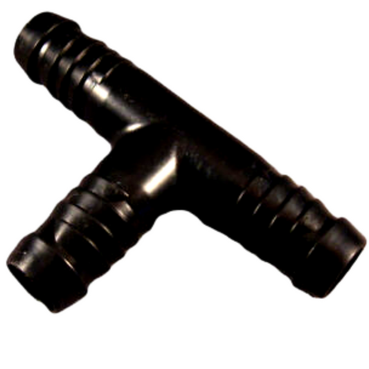 1/2" Tee Barb Coupling , Black
